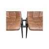 Super-Seat |Browse leerlook, zwarte metalen poten, geruit patroon. Stevig & stijlvol voor binnen of buiten. | Horecameubilair