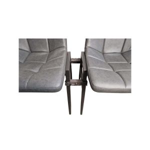 Super-Seat | Lix (terras) barkrukken mat zwart | Grijze stoffen stoelen met zwarte metalen frame en zachte zitting, strak verbonden. | Horecameubilair