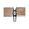 Super-Seat |Twee zwarte metalen barkrukken met matzwarte zitting en inklapbaar frame, strak design. | Horecameubilair