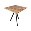 Super-Seat | Massief houten vintage tafelbladen kleur de wereld 70x70cm | Rustiek hout met zwarte metalen poten, vierkant en stijlvol. | Horecameubilair