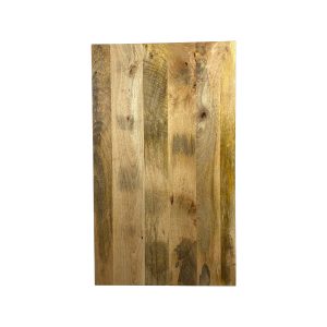 Super-Seat | Massief mango tafelblad 120x70cm Bruin-geel mangohout, zichtbare nerf, variatie in kleur, gladde witte achtergrond. | Horecameubilair