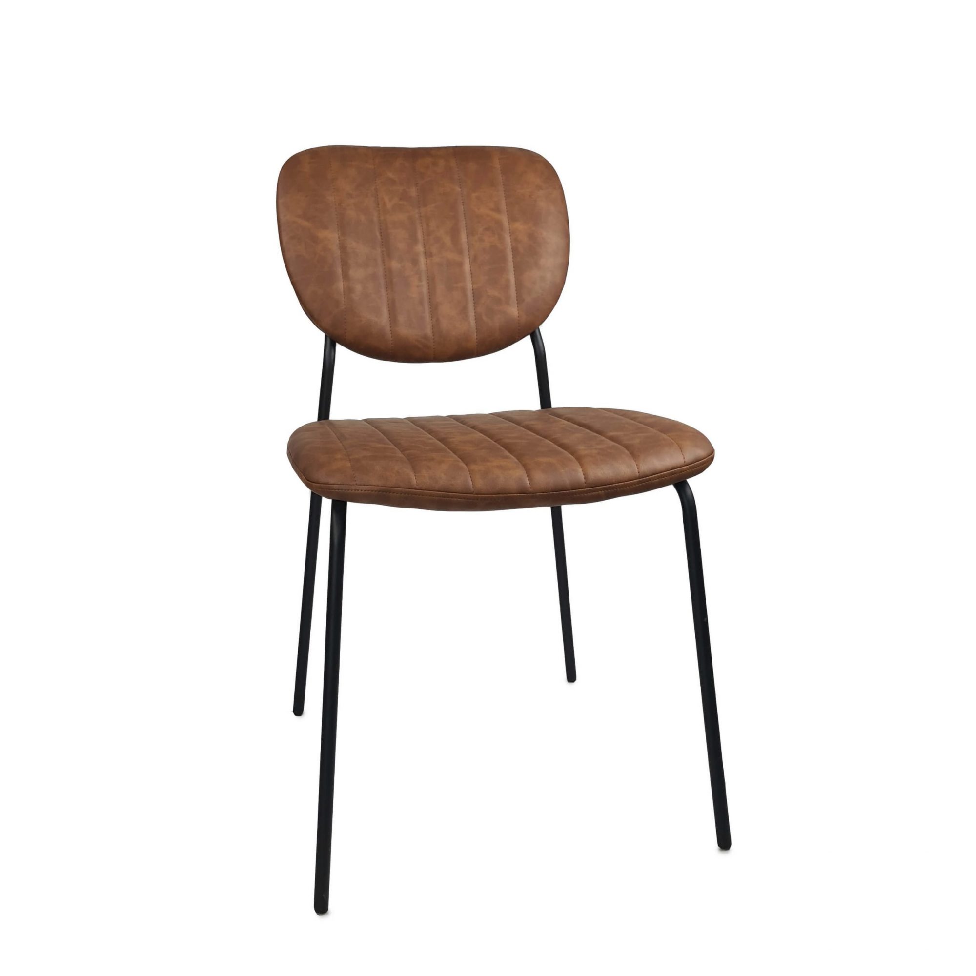 samenvoegen Montgomery Slot Jazz retro horeca design stoelen bruin black stitching - Super Seat
