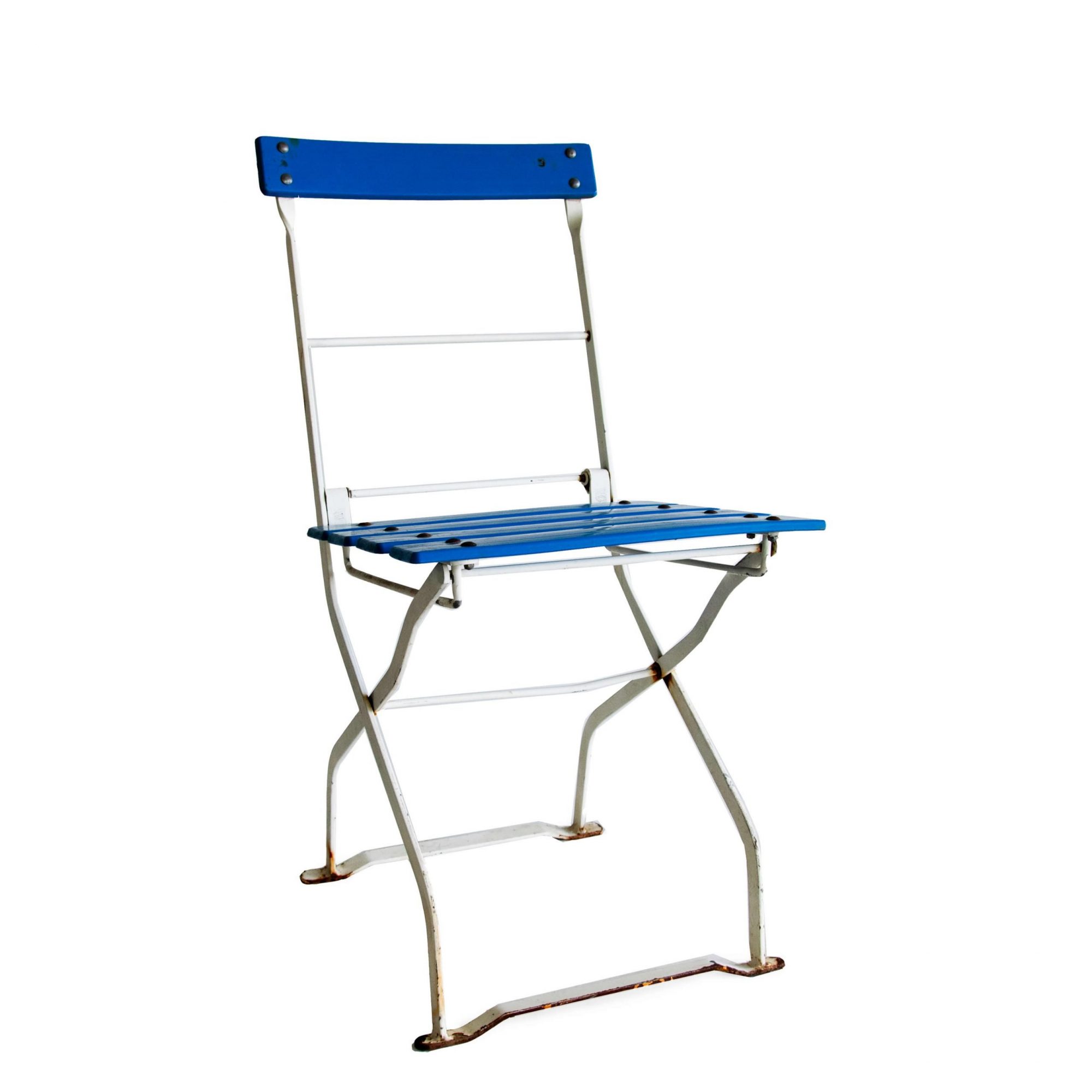 Geven Wet en regelgeving Gymnast Retro jaren 70 terras klapstoelen, vintage stoel blauw - Super Seat