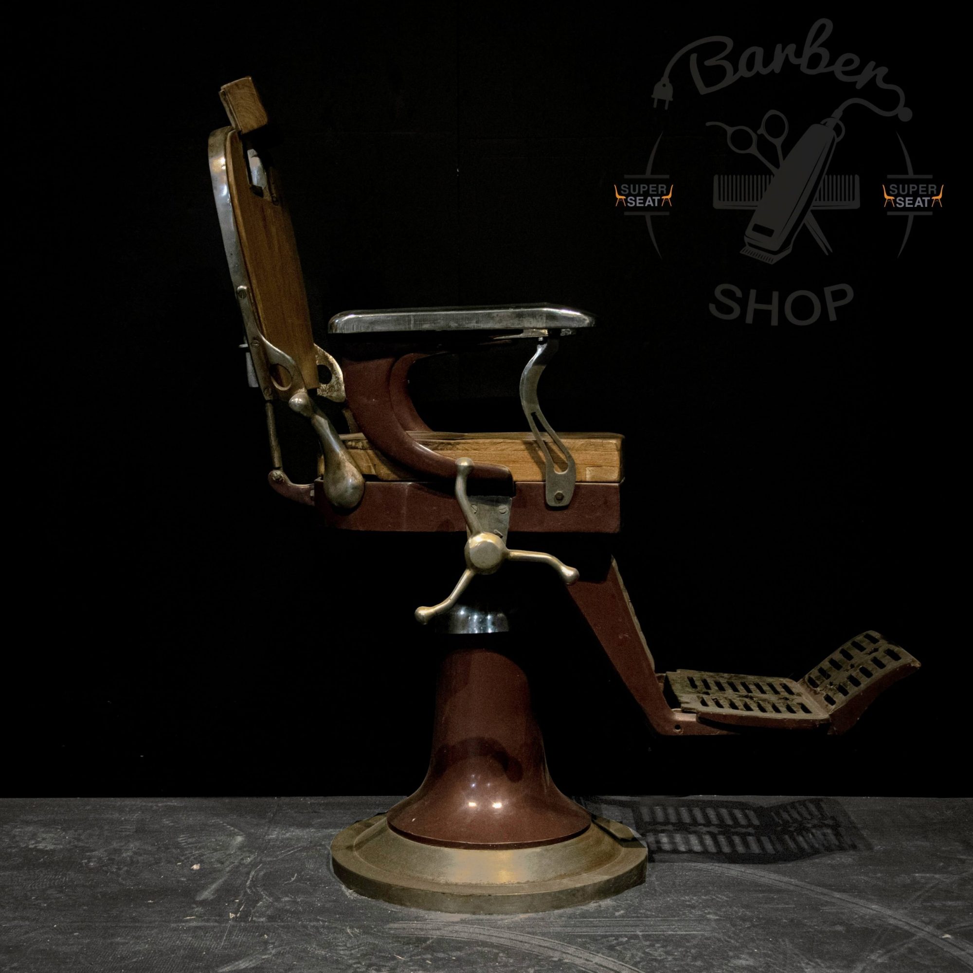 het spoor punt Scenario Vintage kappersstoel jaren'40 barbershop stoel - Super Seat
