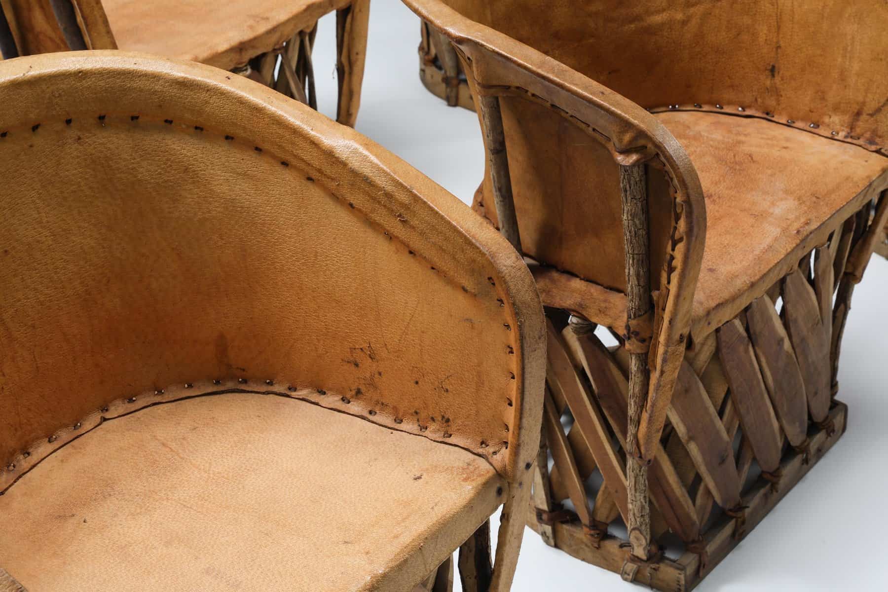 Mid-century Equipale fauteuil, Boho stoelen leer - Super Seat