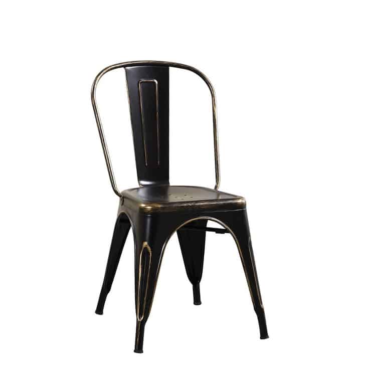 vuurwerk Fluisteren oog Tolix ( terras ) stoelen vintage zwart gold brushed - Super Seat