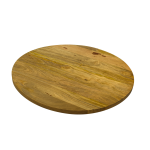 Super-Seat | Massief houten mango tafelbladen rond 70cm Ronde mangohouten tafel met naturel afwerking, zichtbare nerf en lichte kleurvariaties. | Horecameubilair