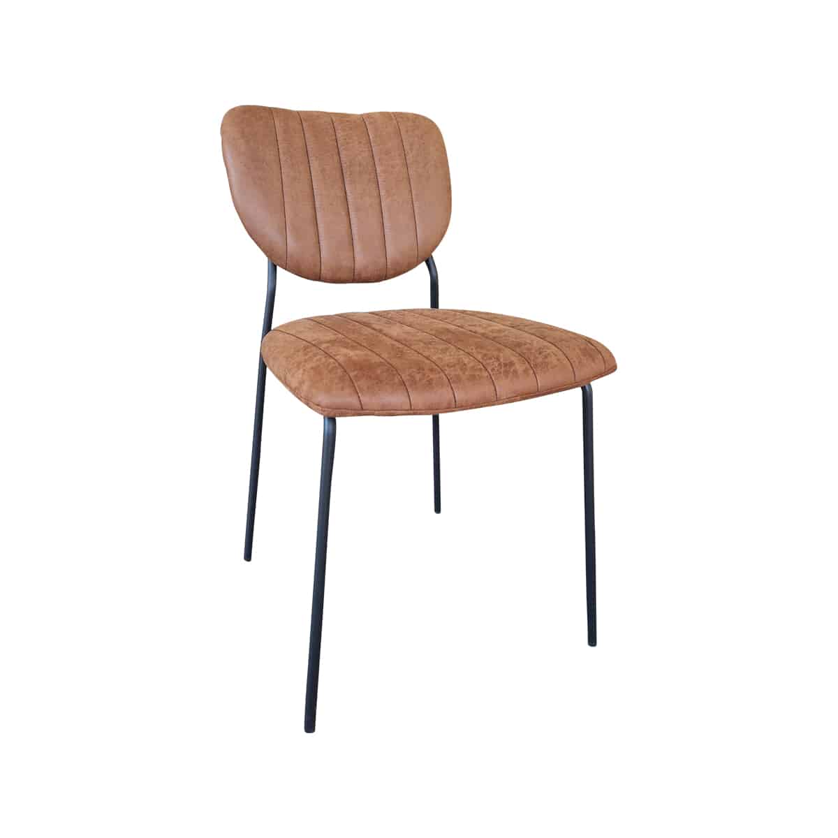 Jazz retro horeca stapelstoelen bruin stitching - Super Seat