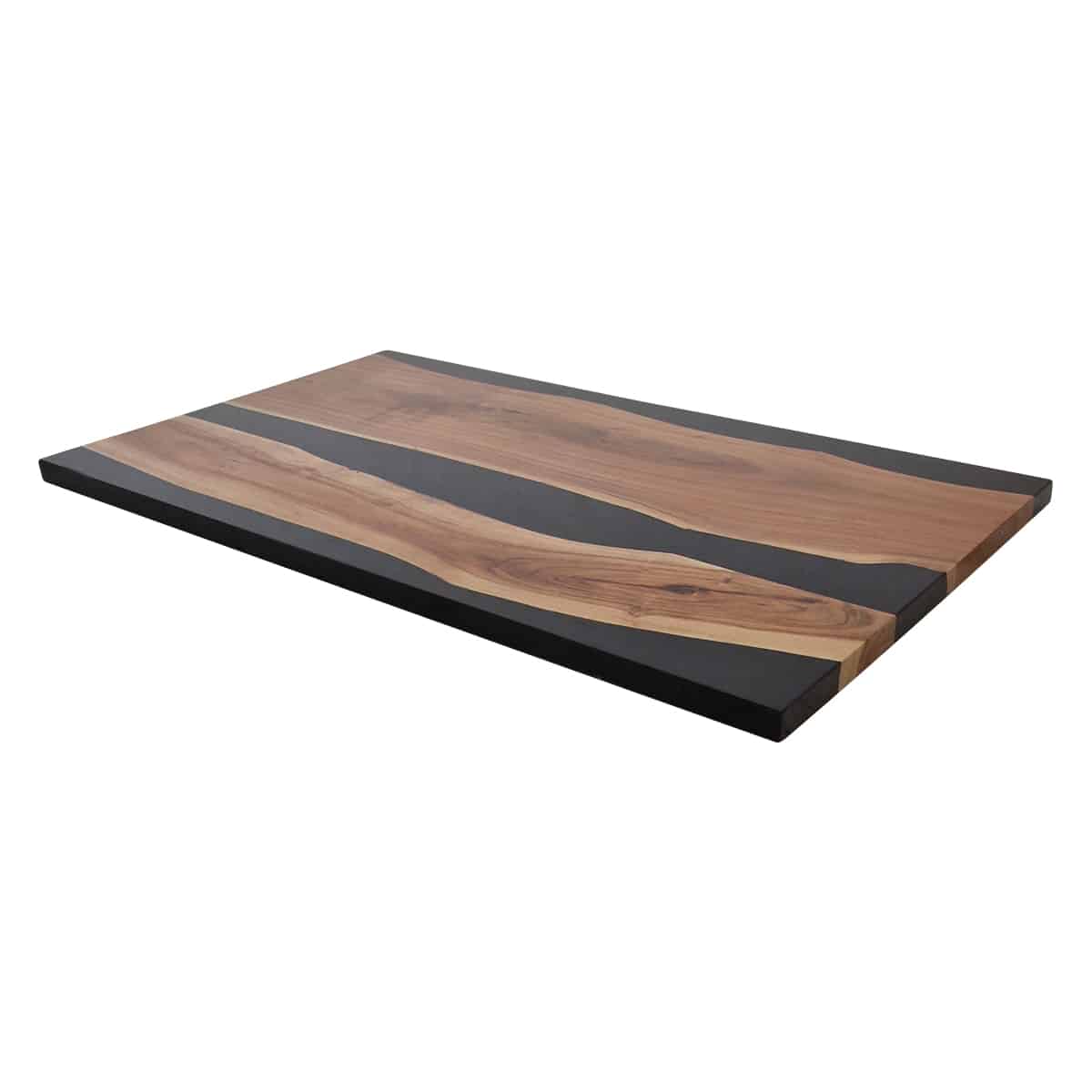 krom Draaien tij Luxe horeca tafelbladen acacia hout met epoxy zwart 120x70cm - Super Seat