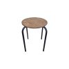Super-Seat | De Tabouret Vanitas Schoolkrukken Zwart | Houten blad met zwarte metalen poten, een elegant schoolkrukontwerp. | Horecameubilair