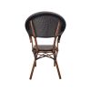 Super-Seat | Textiel horeca terrasstoelen gebogen bruin | Bruin textiel met gekruiste weving, ronde rugleuning en donkere band. Perfect voor horeca. | Horecameubilair