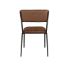 Super-Seat | The Aviator horeca stapelstoelen cognac | Bruine kunstleder stoel met metalen frame, dunne zwarte poten, gestoffeerde zitting en vloerkleed. | Horecameubilair