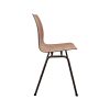Super-Seat | Amsterdam poker oud bruin café statafel stoel Lichtbruin hout en metalen poten, gebogen zitting, witte achtergrond. | Horecameubilair