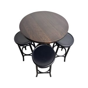 Set Amsterdam café pokertafel oud bruin Thon barkrukken zwart