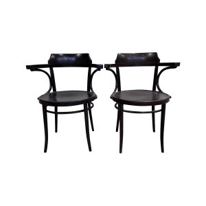 Set van 2 Sofia vintage houten Thon caféstoelen armleuning