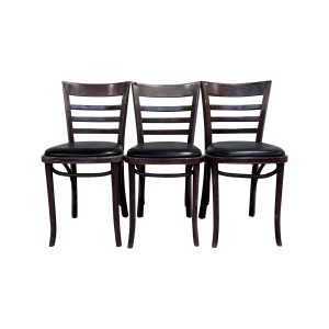 Set van 3 Satelliet Thon stoelen bruin zwarte zitting