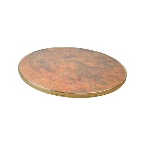 Super-Seat | Het Werzalit horeca(terras)tafelblad | Rond, koper-gouden tafelblad van werzalit met dunne opstaande rand. | Horecameubilair