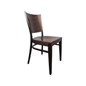 Super-Seat | De Felix houten horecastoelen donkerbruin | Donkerbruine houten stoel met gebogen rugleuning, vier rechte poten. | Horecameubilair