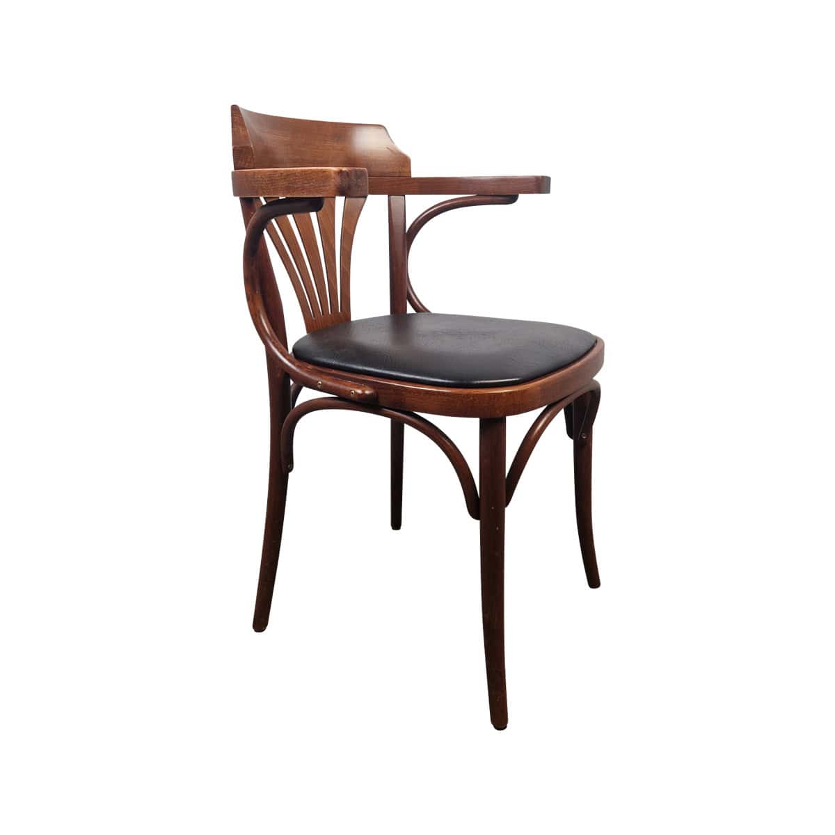 Artemis vintage Thonet armstoelen met zwarte zitting