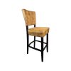 Super-Seat | Lisa Rome Horeca Barkrukken Velours Oker | Stijlvolle barkruk met bruin velours, donkerhouten poten, voetensteun – perfect voor horeca. | Horecameubilair