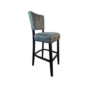 Super-Seat | The Lisa Rome horeca barkrukken vintage groen | Groen gestoffeerde barkruk met zwarte houten poten, metalen steunen; vintage uitstraling. | Horecameubilair