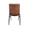 Super-Seat | Stoel met rechte rugleuning | Zwart metalen frame, bruine gewatteerde zitting/achterkant. Ideaal voor horeca; moderne ontwerp. | Horecameubilair