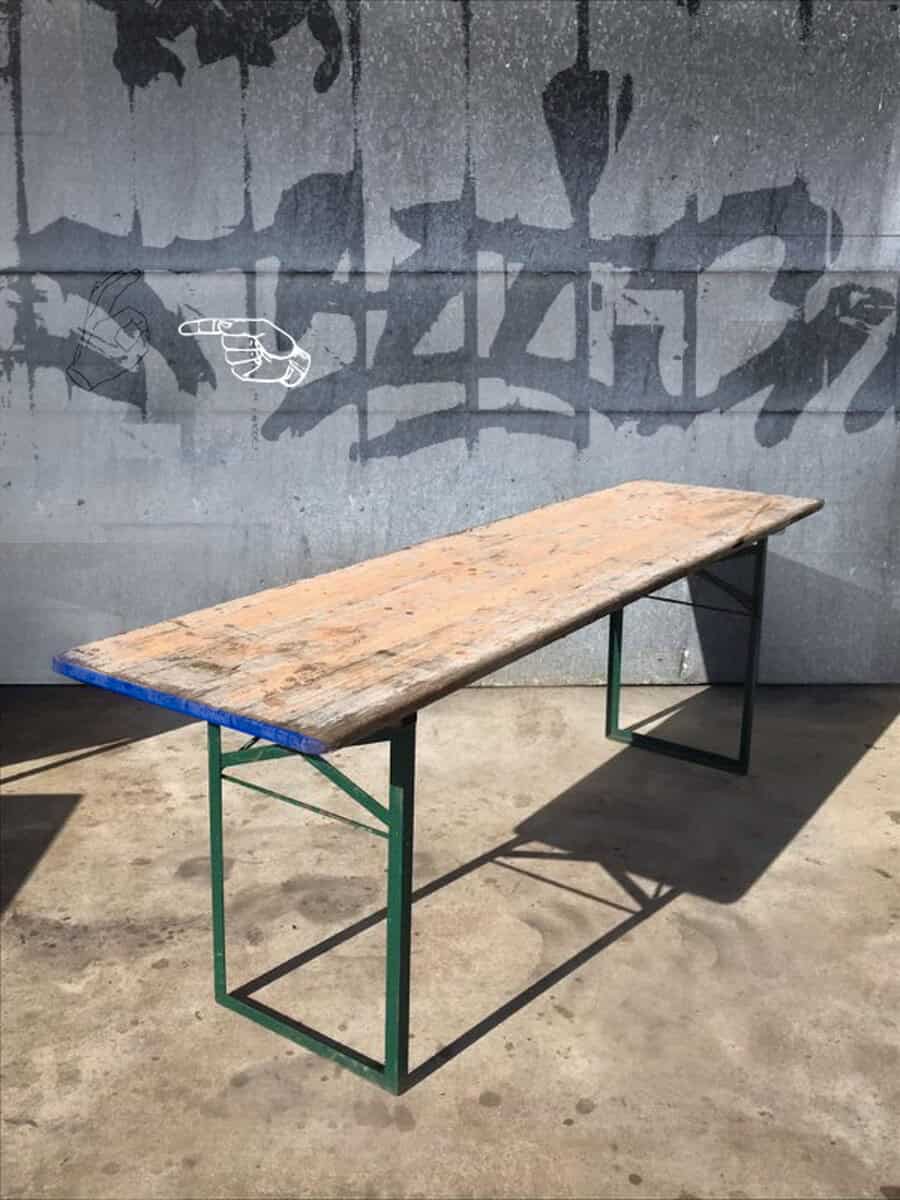 Vintage klaptafels, biertafels 220x70cm