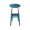 Super-Seat | Een blauwe stoel met minimalistisch design | Blauwe stoel, ronde rugleuning, vier poten; combineert moderne en retro charme; ideaal voor horeca. | Horecameubilair