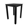 Super-Seat | STA café-stijl tafel | Zwarte metalen constructie met zwart houten blad, 80x80cm, op witte achtergrond. | Horecameubilair