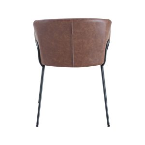 Super-Seat | De Portland Design Fauteuils Cognac Leer | Cognac leer, slanke zwarte metalen poten, moderne uitstraling. | Horecameubilair