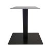 Super-Seat | Het Design Middenpoot Tafelonderstellen | Zwarte metalen tafel met rechthoekig blad en brede basis, modern en strak design. | Horecameubilair