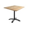 Super-Seat | De Horeca (terras)tafels Tivoli teak 70x70cm | Vierkante tafel met lichtbruin teakhouten blad en zwart metalen voet, ideaal voor horeca/terras. | Horecameubilair