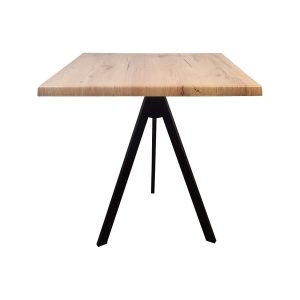 Super-Seat | De Horeca tafels Wermodin eiken 70x70cm met 3-poot Vierkante tafel, licht eiken hout, zwart metalen driepoot, modern design. | Horecameubilair