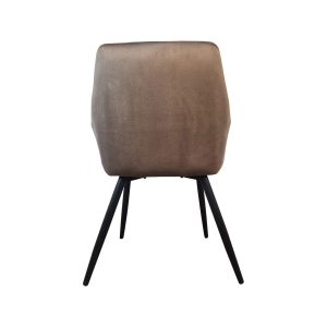 Super-Seat | Beige fluwelen stoel, zwart metalen poten, modern ontwerp; zachte rugleuning; perfect voor gebruik in de horeca. | Horecameubilair