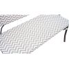 Super-Seat | Beige rotan bank met zigzag bruin-wit stof, donkere armleuningen, boho details. | Horecameubilair