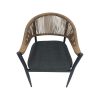 Super-Seat | De "Leeuw" stoel | Stoel met natuurlijk vlechtwerk, donker beklede zitting, zwarte poten; eigentijds en elegant ontwerp. | Horecameubilair