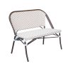 Super-Seat |De Marylin Paris horeca rotan terrasbank boho beigeBeige tweezits terrasbank, rotan, metalen frame, bruin-witte zigzag, vier poten, boho stijl. | Horecameubilair
