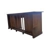 Super-Seat | Vintage Eikenhouten Apothekersbureau | Donker eikenhout, robuust ontwerp met royale opslag en open onderbouw. | Horecameubilair