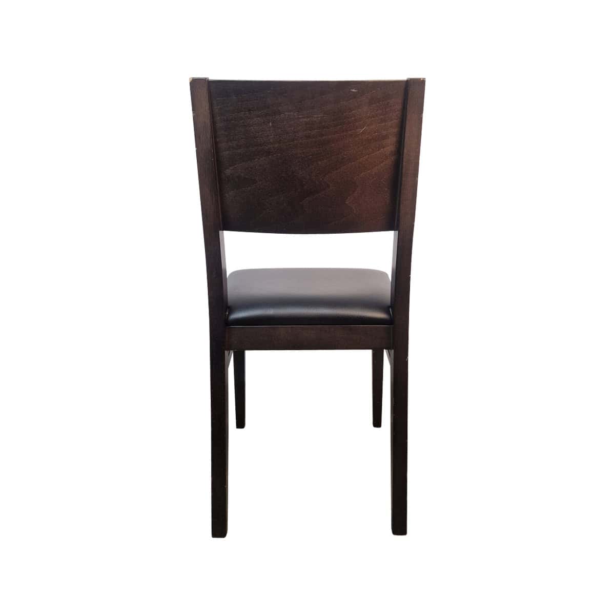 Super-Seat | De Jameson Bistrostoelen | Donker hout, zwart leer, strakke rugleuning en poten voor een functionele uitstraling. | Horecameubilair