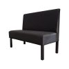 Super-Seat | Lisa horeca eetbank bistro Zwart - 120cm | Zwarte kunstleren bank, hoge tapijt, rechte zwarte metalen poten, modern en stijlvol. | Horecameubilair
