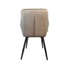 Super-Seat | Champagne fluwelen stoel met verticale stiknaden, zwarte metalen poten, elegante uitstraling. | Horecameubilair