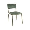Super-Seat | De Aviator horeca stoelen goud frame vintage groen | Groene fluwelen stoel, verticale stiksels, gouden metalen poten, luxe uitstraling. | Horecameubilair