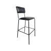 Super-Seat | De Avion horeca barkrukken zwart | Zwarte metalen barkruk met gecapitonneerde rugleuning en minimalistisch ontwerp. | Horecameubilair