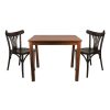 Super-Seat | Een Horecaset bestaande uit twee zwarte Thonet stoelen met gebogen ruggen en een Parker tafel bruin café 80x80cm | Zwarte gebogen houten Thonet stoelen & bruine houten Parker tafel, matzwart frame, 80x80cm |. | Horecameubilair