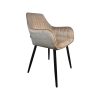 Super-Seat | Champagnekleur fluweel met zwarte metalen poten, verticale stiknaden, moderne look. | Horecameubilair