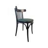 Super-Seat | De Tony Thonet | Zwart houten frame, groene zitting en lattenbodem; elegant en klassiek ontwerp. | Horecameubilair