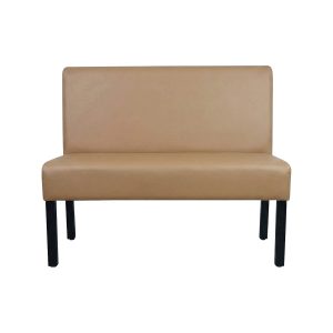 Super-Seat |The Lisa horeca eetbank bistro Taupe - 120cm Taupekleurige zitbank zonder armen, metalen poten, perfect voor bistro's, gladde bekleding. | Horecameubilair