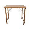 Super-Seat | De Vintage industriële antieke klooster klaptafel (78x60cm) | Bruine houten rechthoekige klaptafel met zwarte metalen steunen |. | Horecameubilair