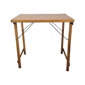 Super-Seat | De Vintage industriële antieke klooster klaptafel (78x60cm) | Bruine houten rechthoekige klaptafel met zwarte metalen steunen |. | Horecameubilair