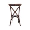 Super-Seat | Kruis achter stapelstoelen bruin hout | Bruin houten stapelstoelen met gebogen poten en gladde donkere afwerking. | Horecameubilair
